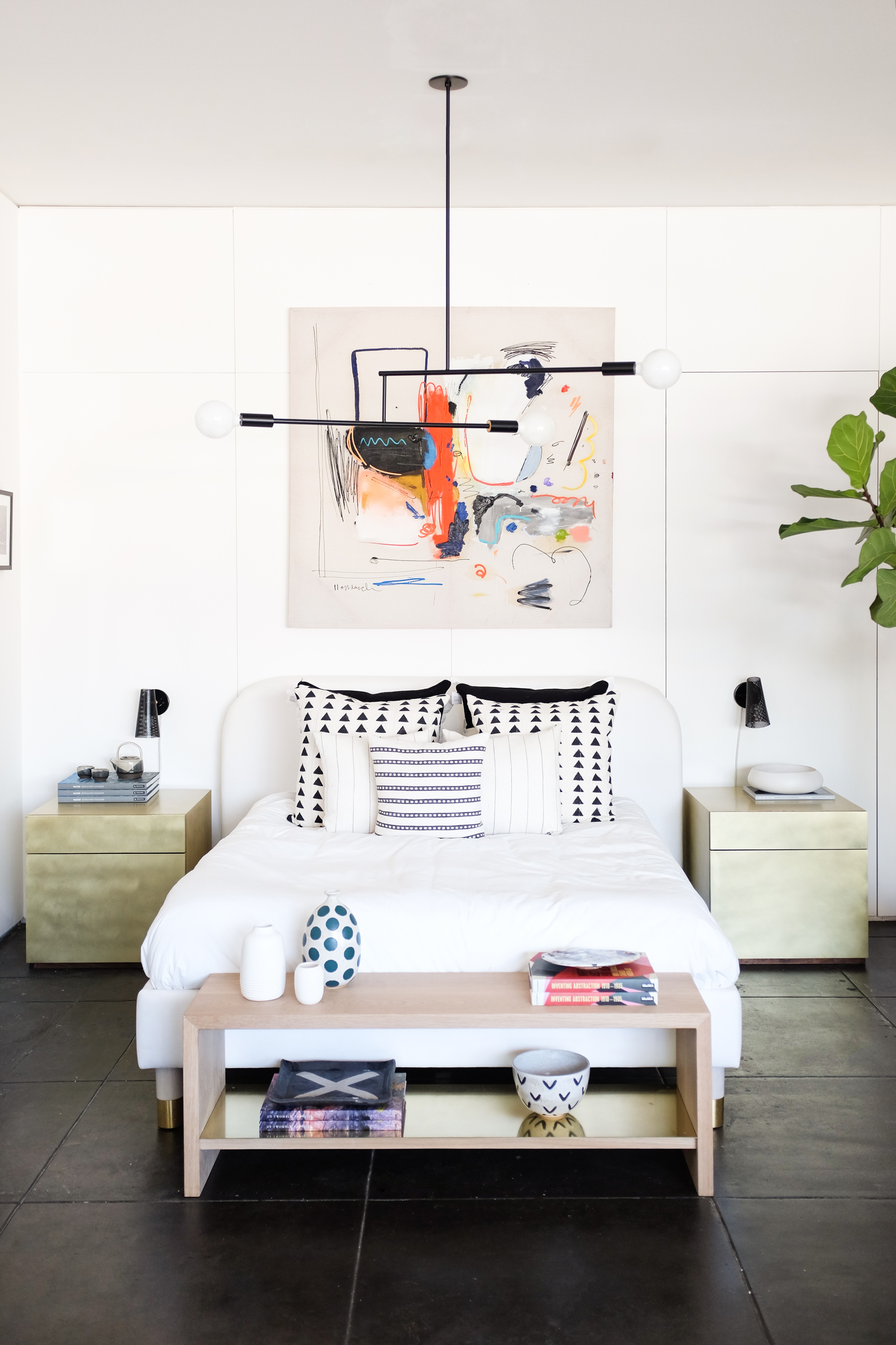 bedroom with oversized art // anne sage