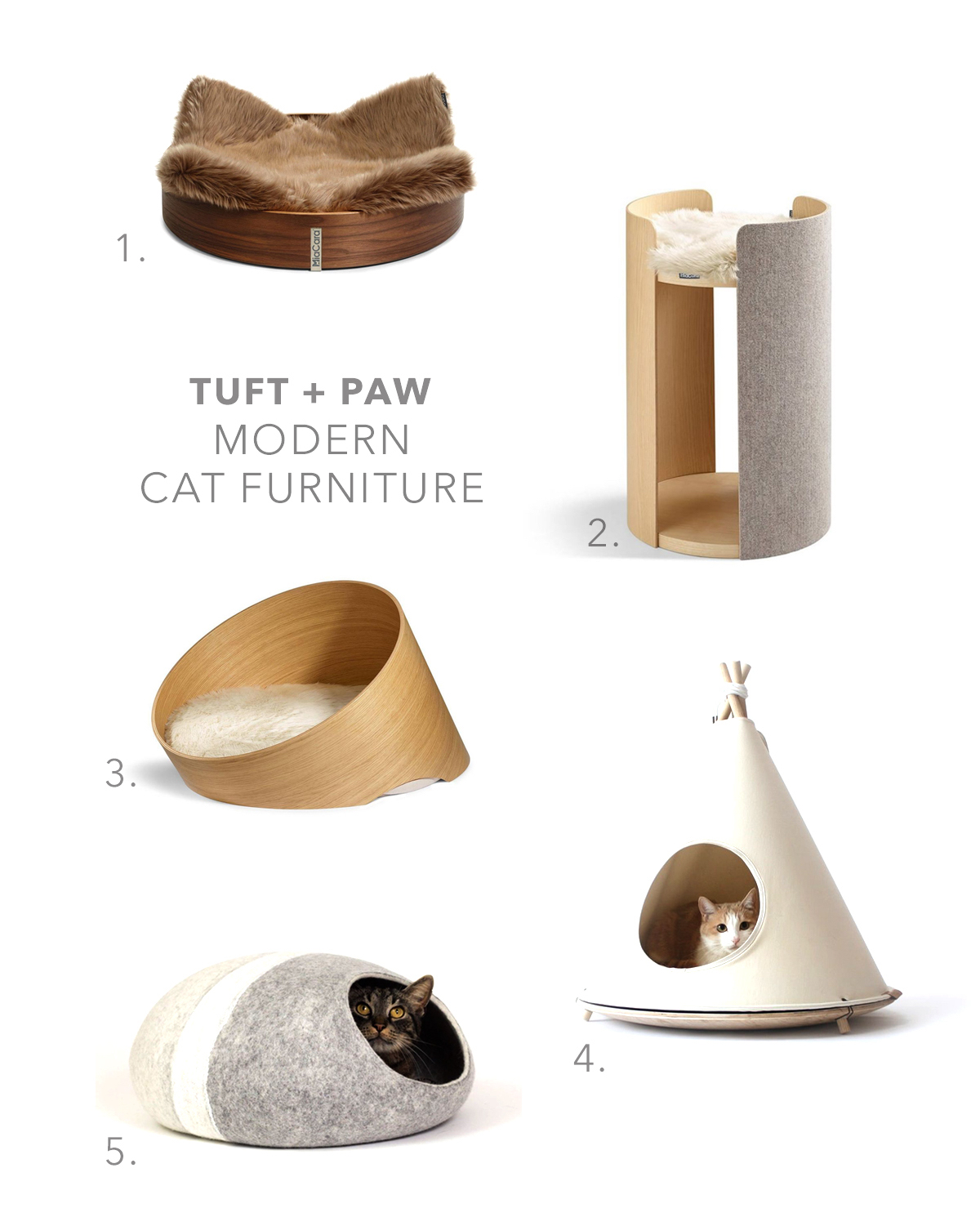 modern cat beds and modern cat trees