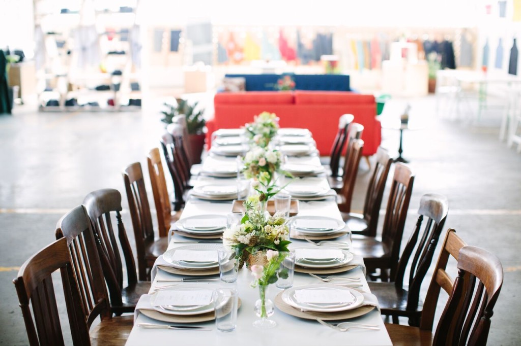 long table setting for entertaining via anne sage