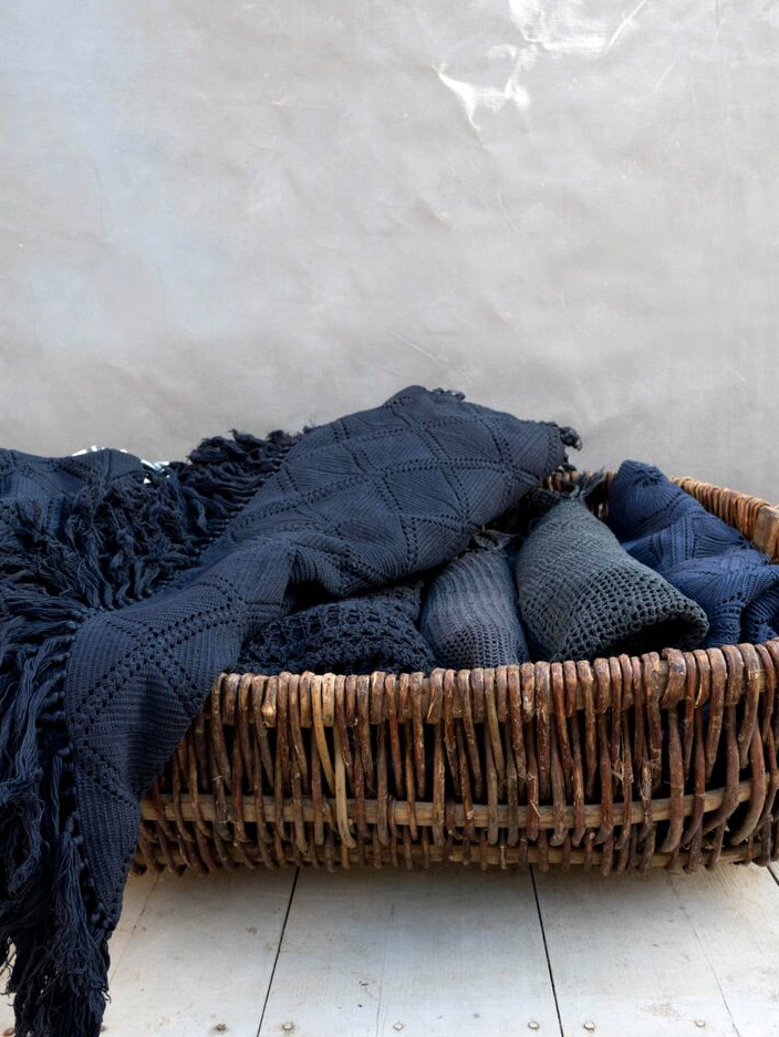 blanket storage + vintage basket via Anne Sage