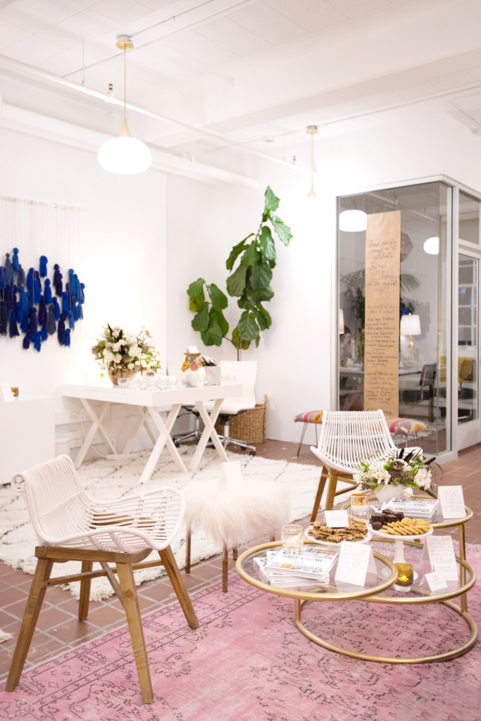 glam modern living room + office via Anne Sage