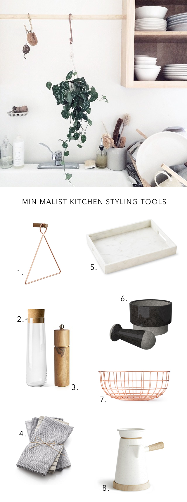 minimalist kitchen tools for styling the kitchen via @citysage