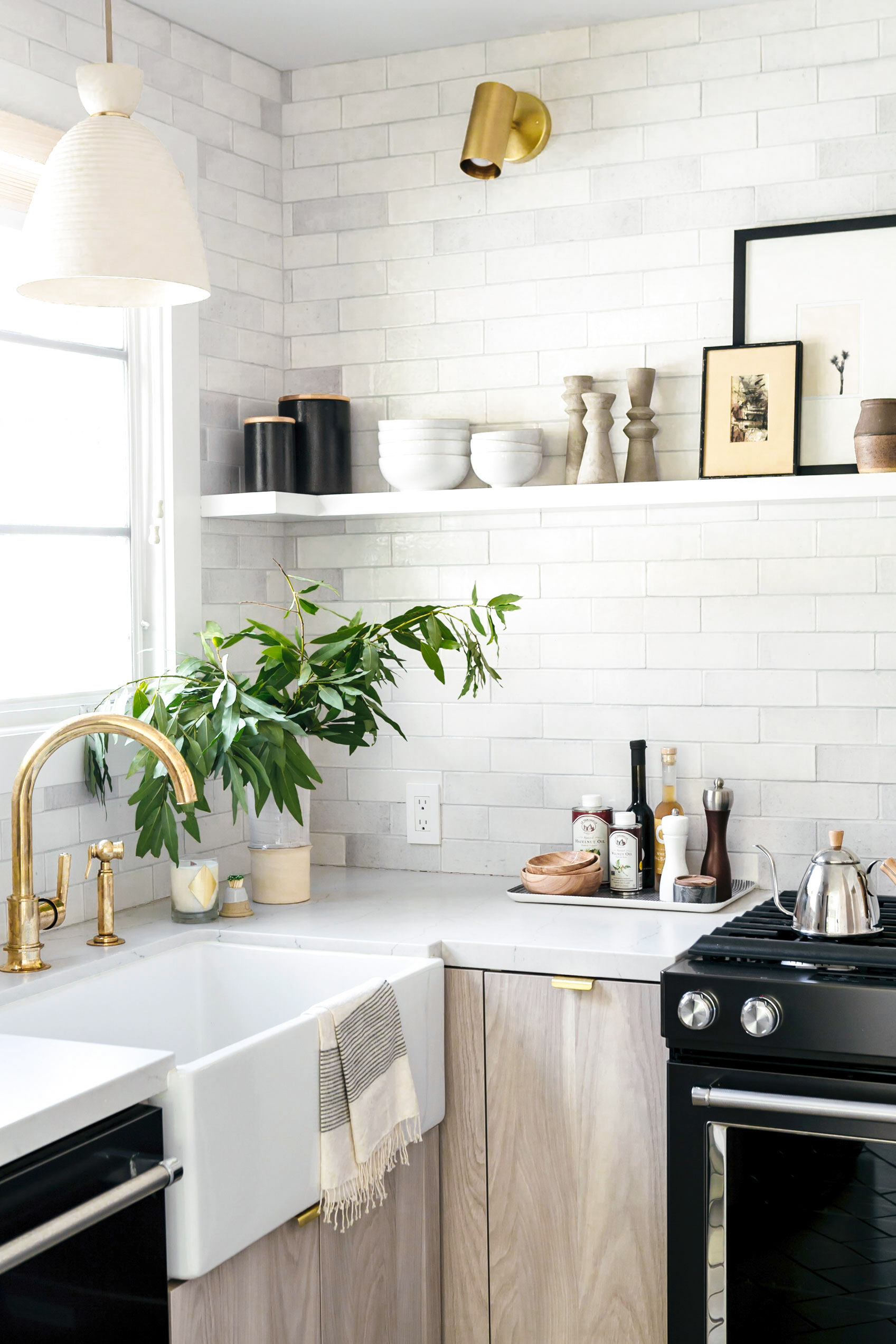 Our Kitchen Reno: Ceramic Pendant Light + Brass Hardware from ...