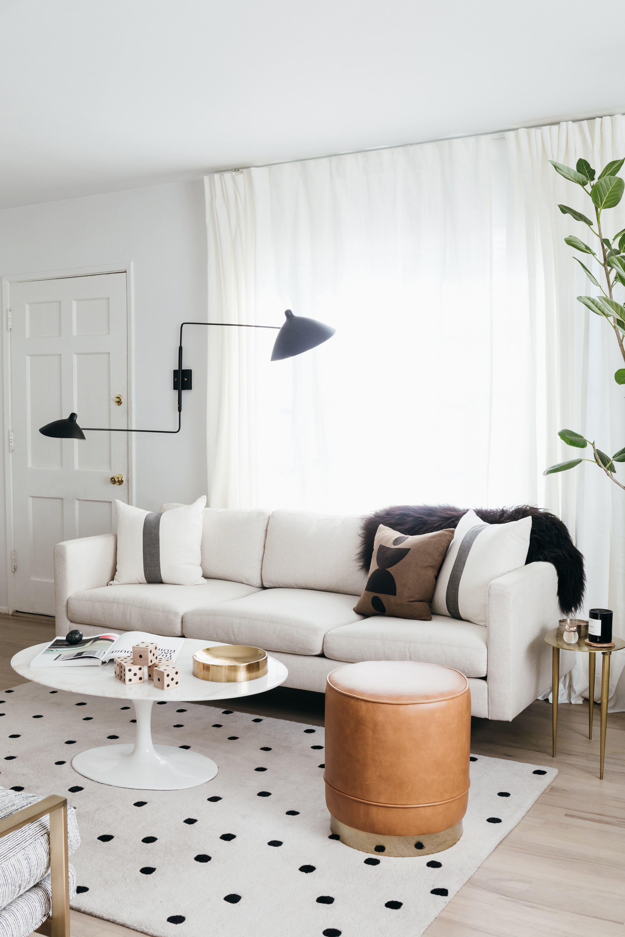 modern white sofa in modern living room